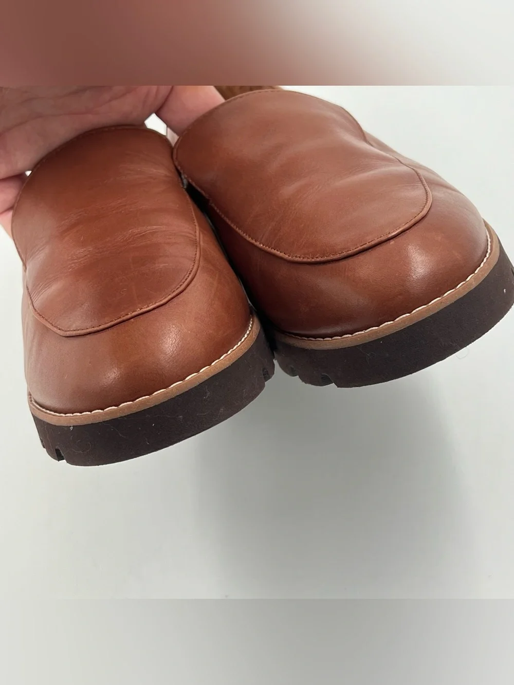 Vionic Women’s Kensley Slip On Flats Brown Nappa Leather Size 8 Comfort Preppy